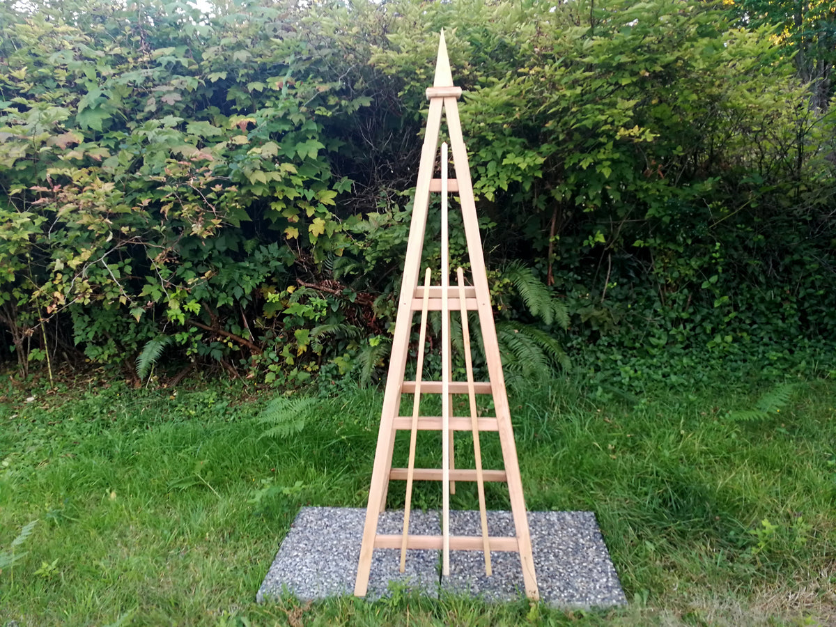 6' Premium Cedar Garden Obelisk, Spire Finial 24" Base