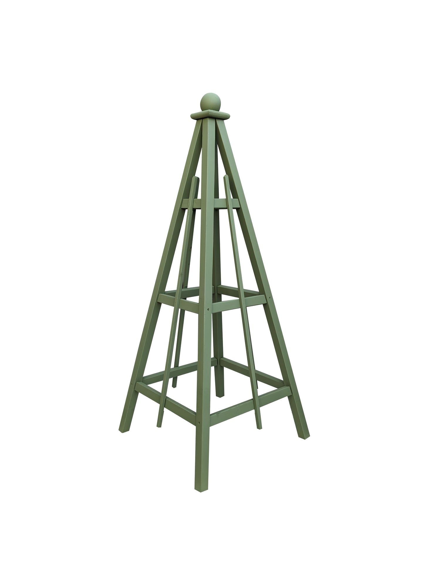 5' Solid Wood Obelisk | Natural or Solid Stains | 16" or 24" Base