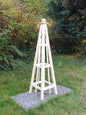 5' Solid Wood Obelisk | Natural or Solid Stains | 16" or 24" Base