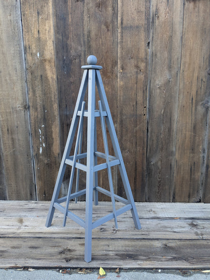 5' Solid Wood Obelisk | Natural or Solid Stains | 16" or 24" Base