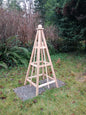 5' Solid Wood Obelisk | Natural or Solid Stains | 16" or 24" Base