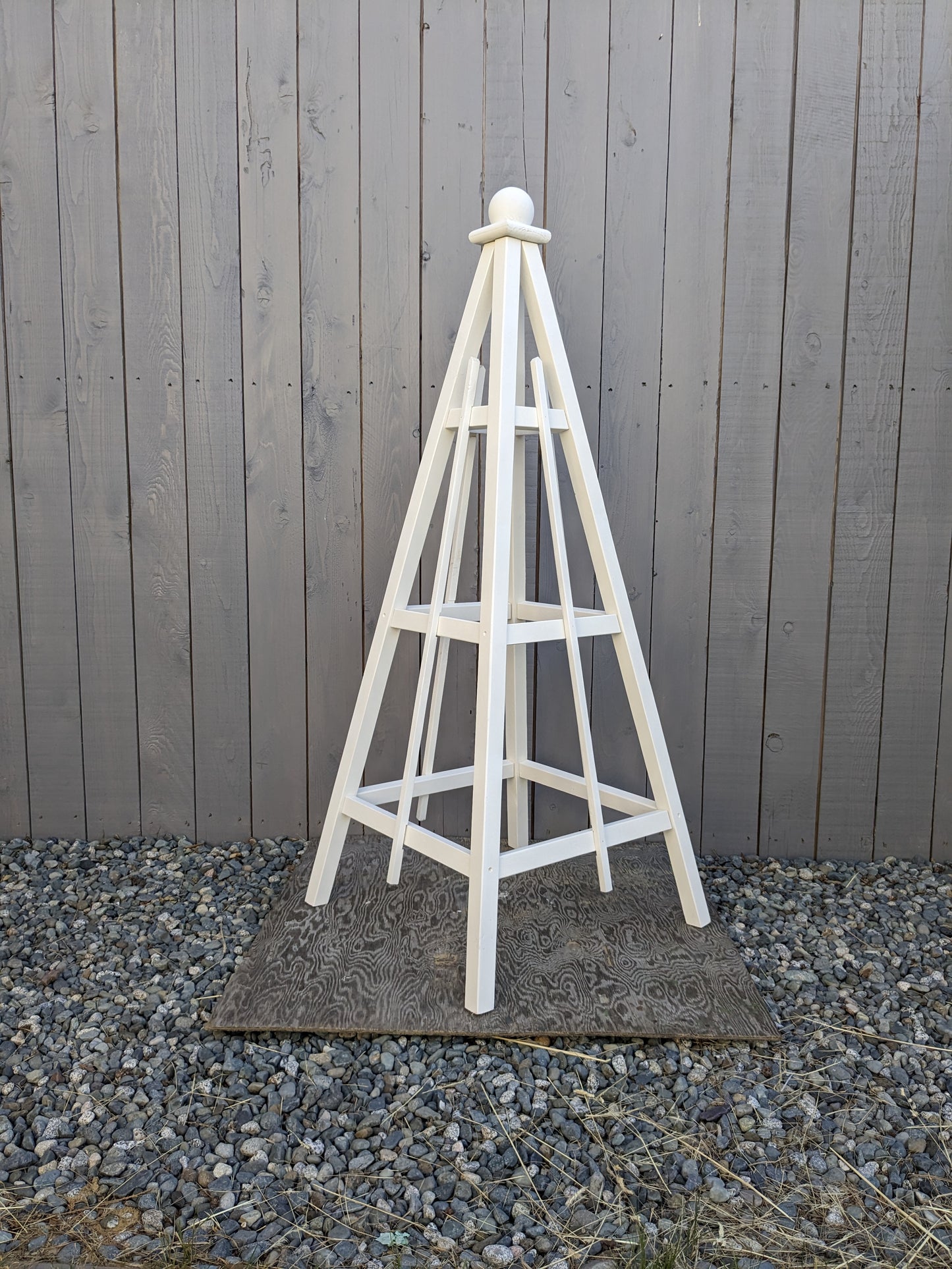 5' Solid Wood Obelisk | Natural or Solid Stains | 16" or 24" Base