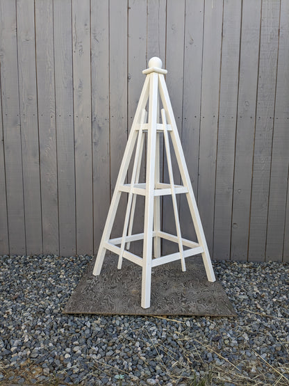 5' Solid Wood Obelisk | Natural or Solid Stains | 16" or 24" Base