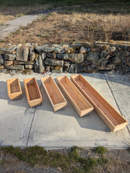 Traditional Tapered and Flaired Rectangular Cedar Window Box | 5 1/2" or 7" Tall