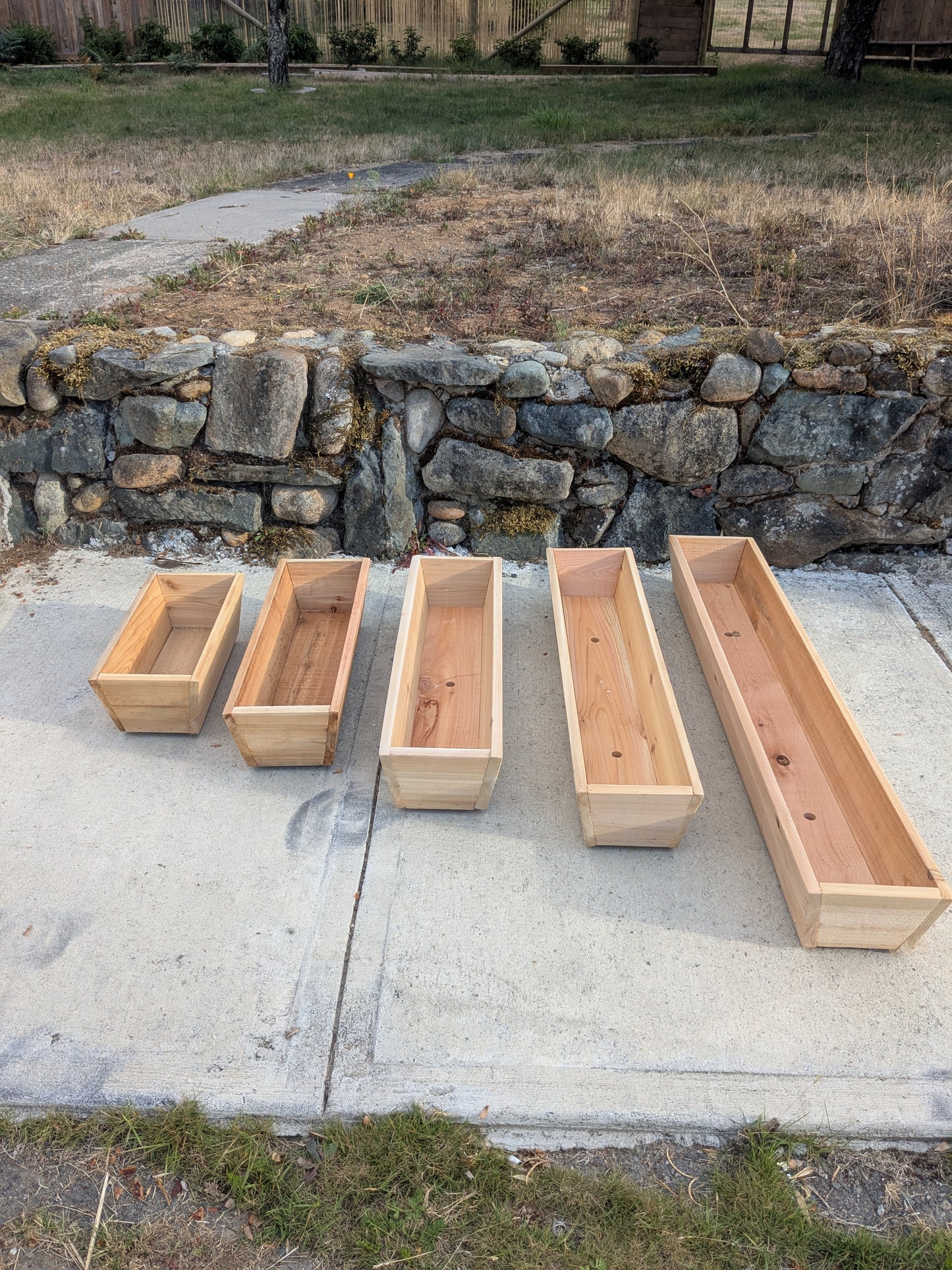 Traditional Tapered and Flaired Rectangular Cedar Window Box | 5 1/2" or 7" Tall