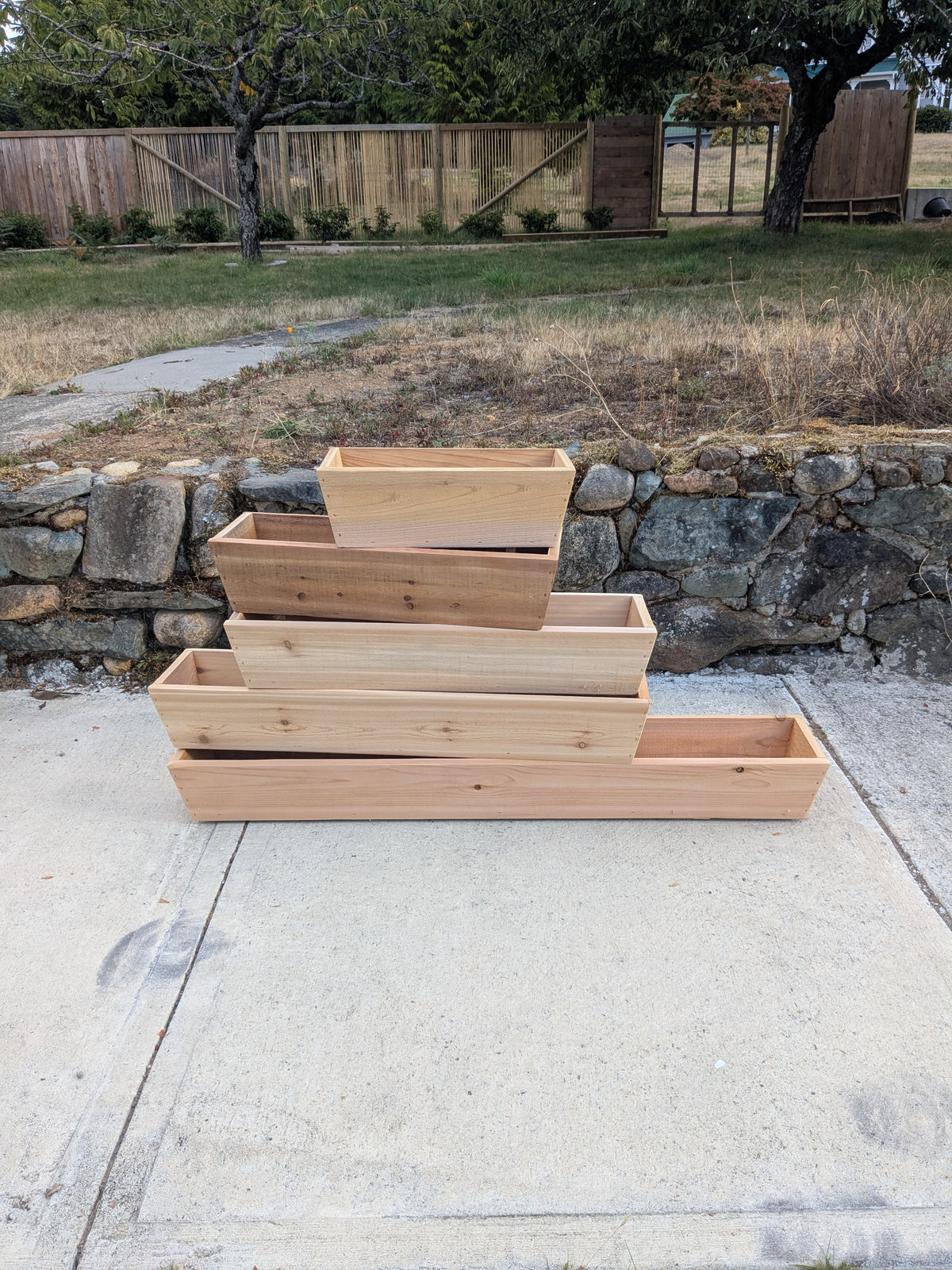 Traditional Tapered and Flaired Rectangular Cedar Window Box | 5 1/2" or 7" Tall