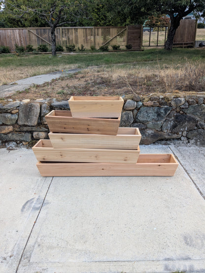 Traditional Tapered and Flaired Rectangular Cedar Window Box | 5 1/2" or 7" Tall