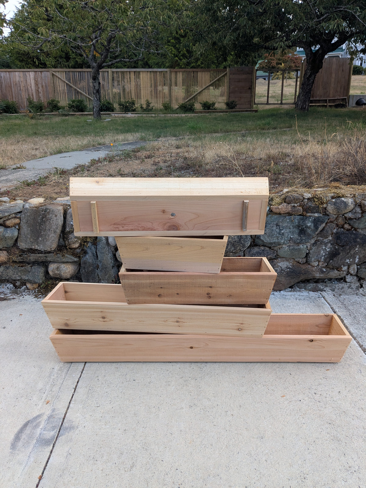Traditional Tapered and Flaired Rectangular Cedar Window Box | 5 1/2" or 7" Tall