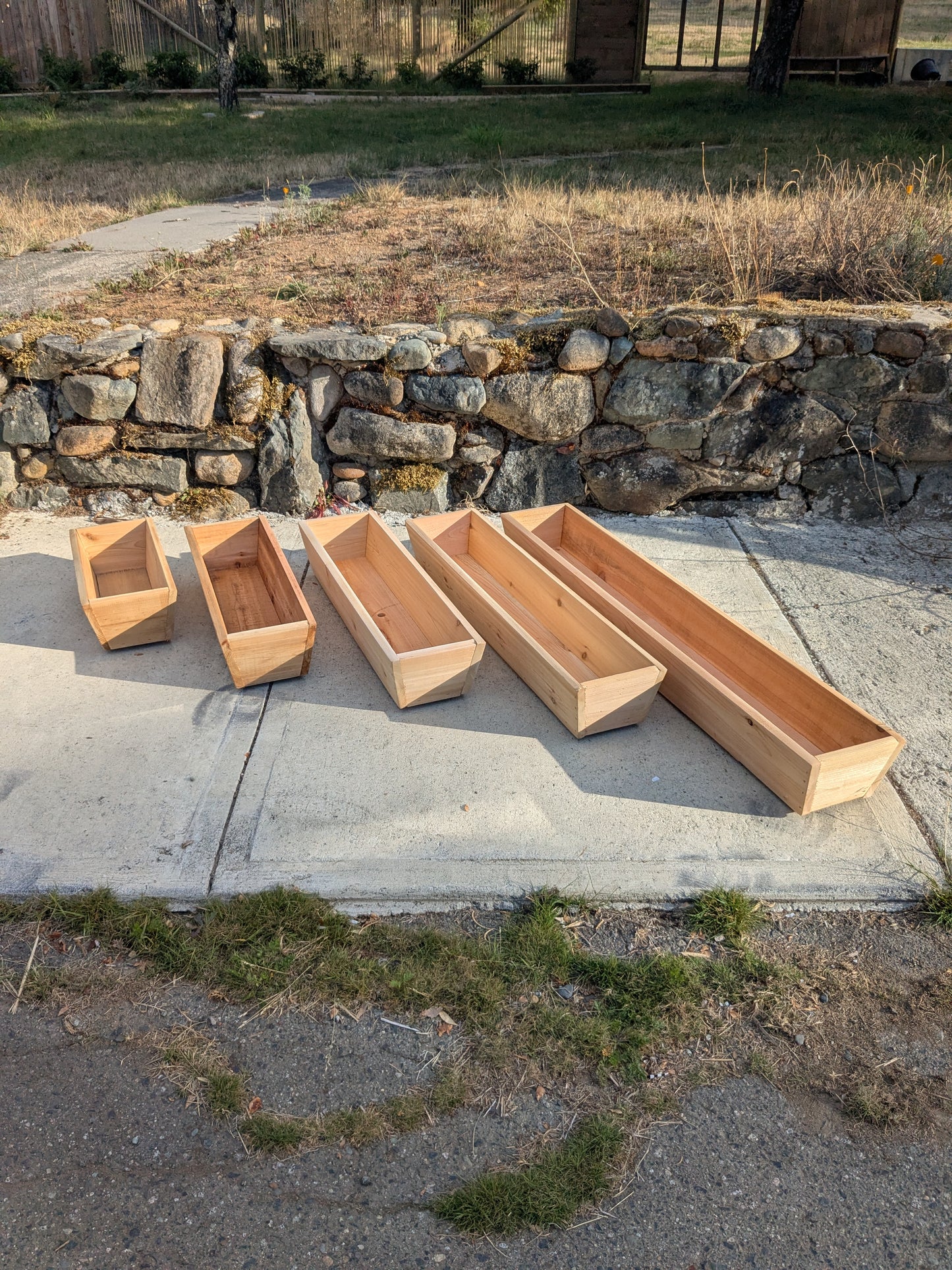 Traditional Tapered and Flaired Rectangular Cedar Window Box | 5 1/2" or 7" Tall