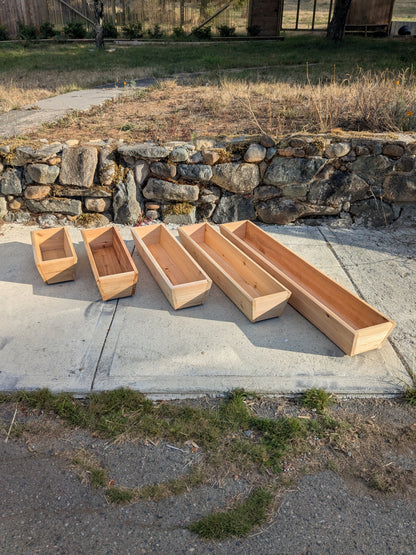 Traditional Tapered and Flaired Rectangular Cedar Window Box | 5 1/2" or 7" Tall