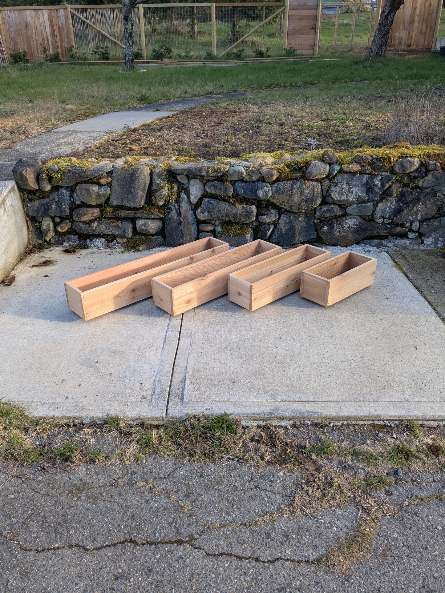 Traditional Straight Walled Rectangular Cedar Planter Box | 5 1/2" or 7 1/2" Tall