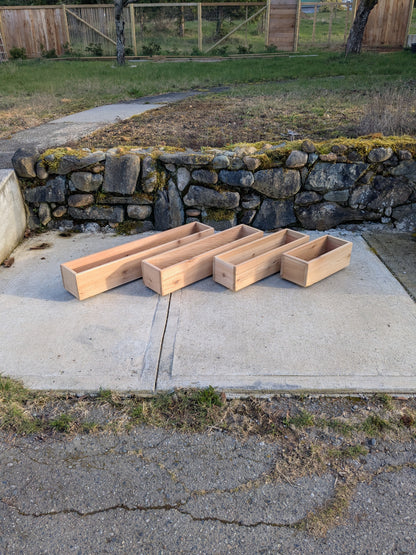 Traditional Straight Walled Rectangular Cedar Planter Box | 5 1/2" or 7 1/2" Tall