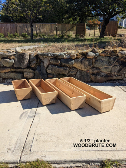 Traditional Tapered Rectangular Cedar Window Box | 5 1/2" or 7" Tall