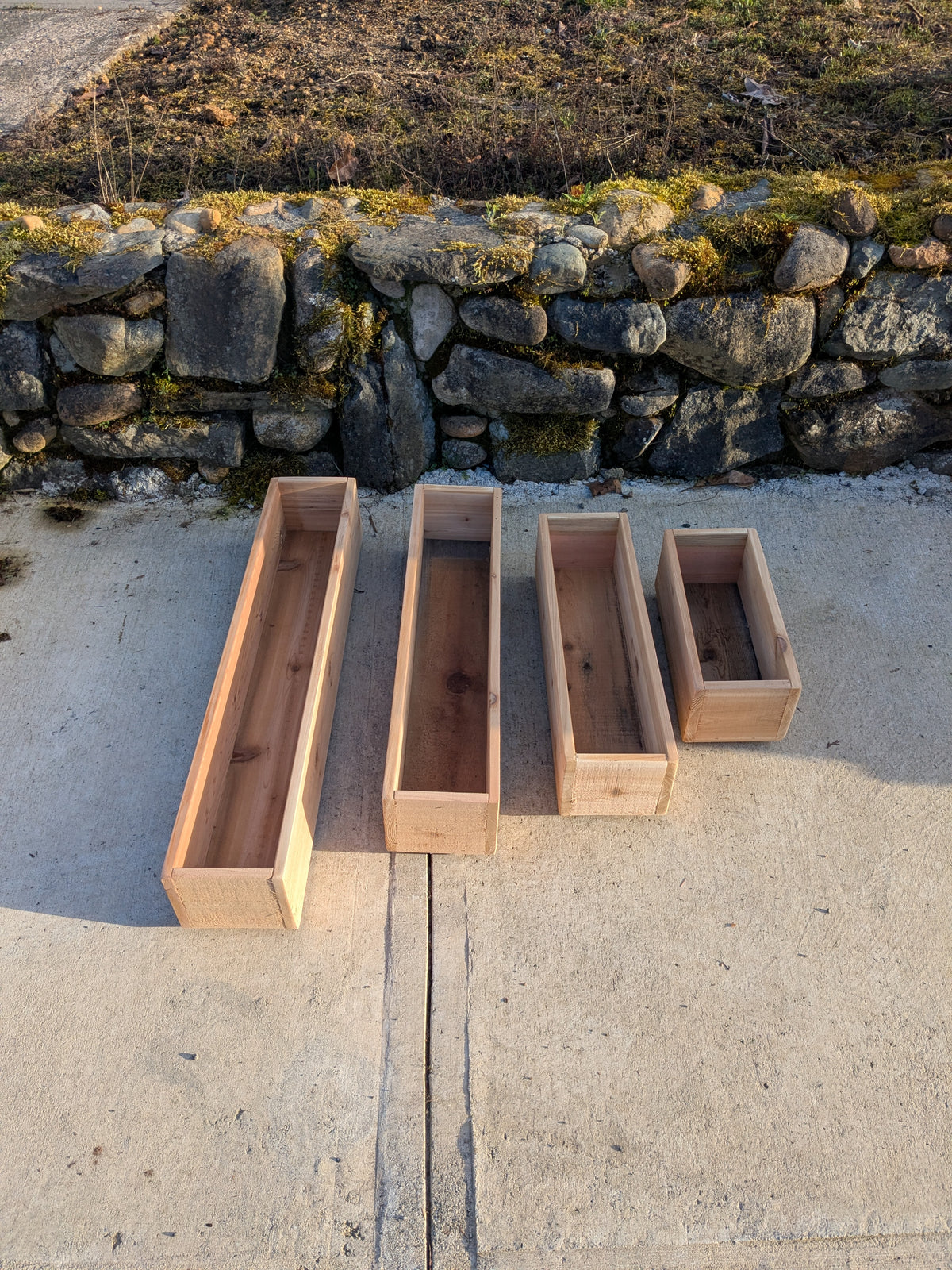 Traditional Straight Walled Rectangular Cedar Planter Box | 5 1/2" or 7 1/2" Tall