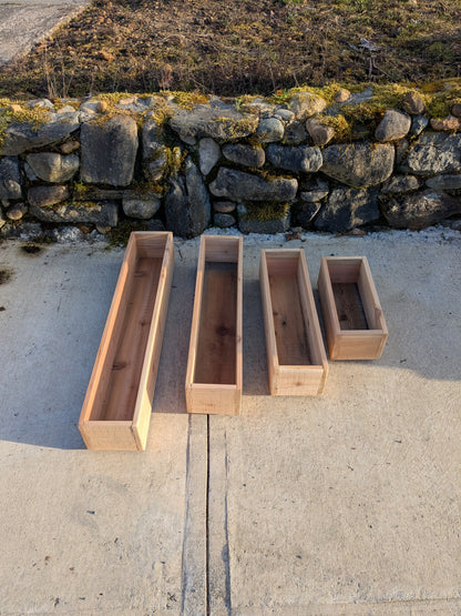 Traditional Straight Walled Rectangular Cedar Planter Box | 5 1/2" or 7 1/2" Tall