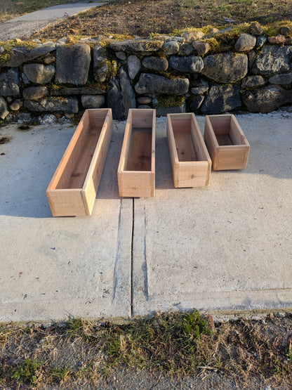 Traditional Straight Walled Rectangular Cedar Planter Box | 5 1/2" or 7 1/2" Tall