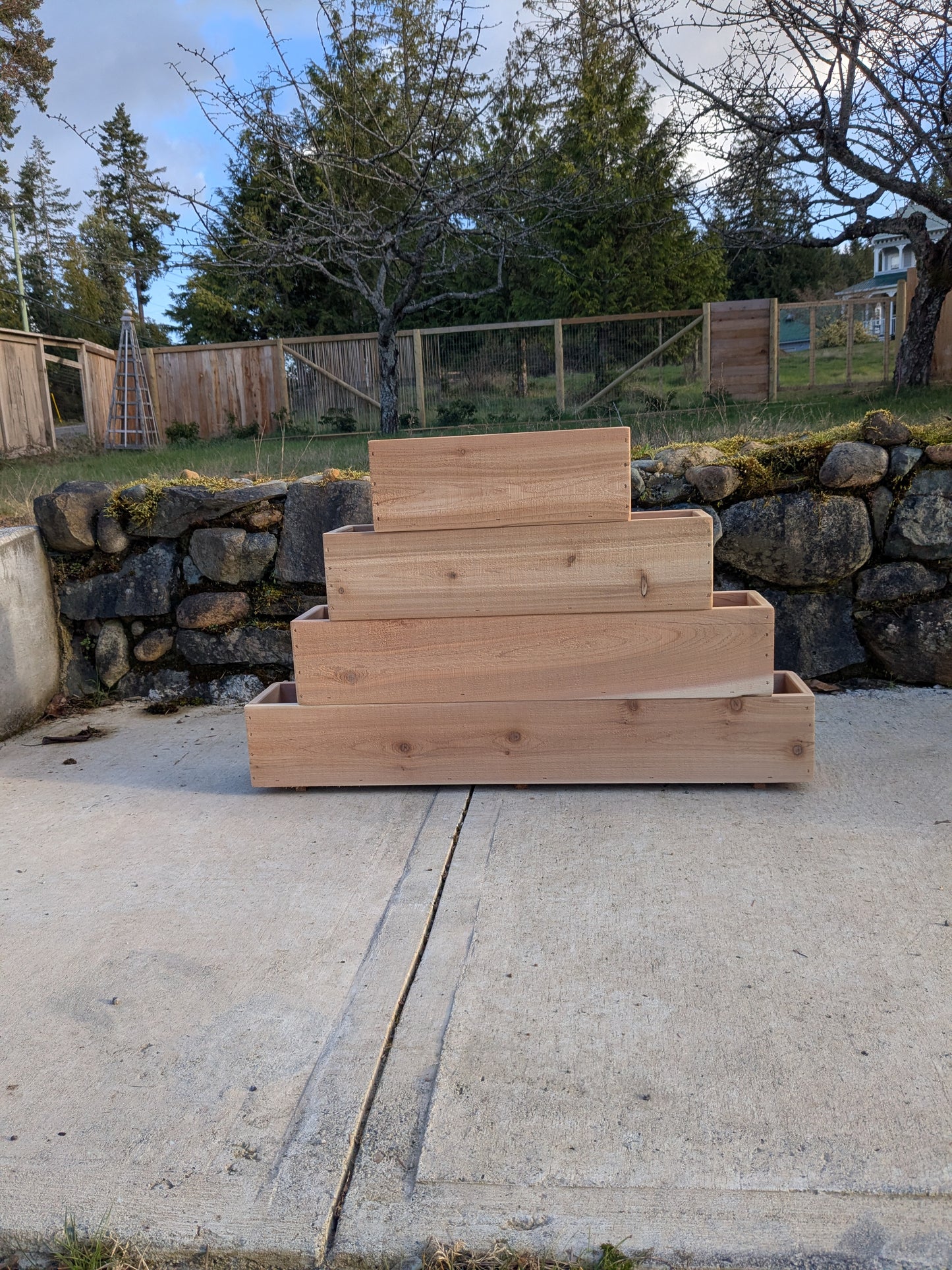 Traditional Straight Walled Rectangular Cedar Planter Box | 5 1/2" or 7 1/2" Tall
