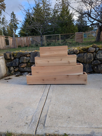 Traditional Straight Walled Rectangular Cedar Planter Box | 5 1/2" or 7 1/2" Tall