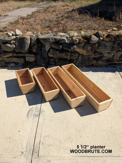 Traditional Tapered Rectangular Cedar Window Box | 5 1/2" or 7" Tall