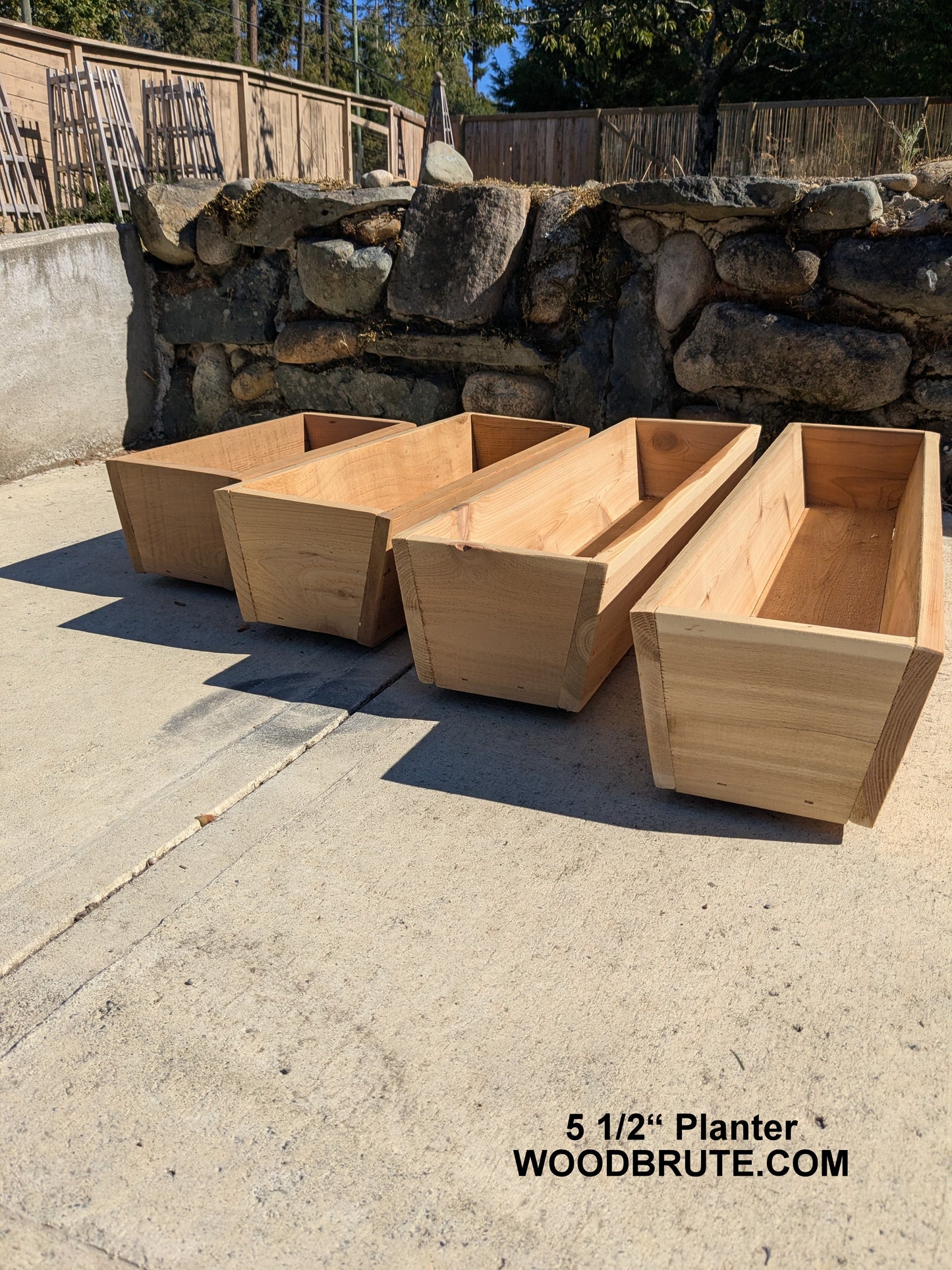 Traditional Tapered Rectangular Cedar Window Box | 5 1/2" or 7" Tall