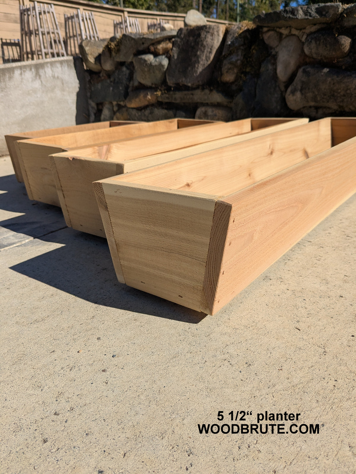 Traditional Tapered Rectangular Cedar Window Box | 5 1/2" or 7" Tall