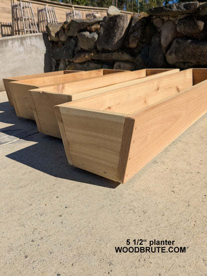 Traditional Tapered Rectangular Cedar Window Box | 5 1/2" or 7" Tall