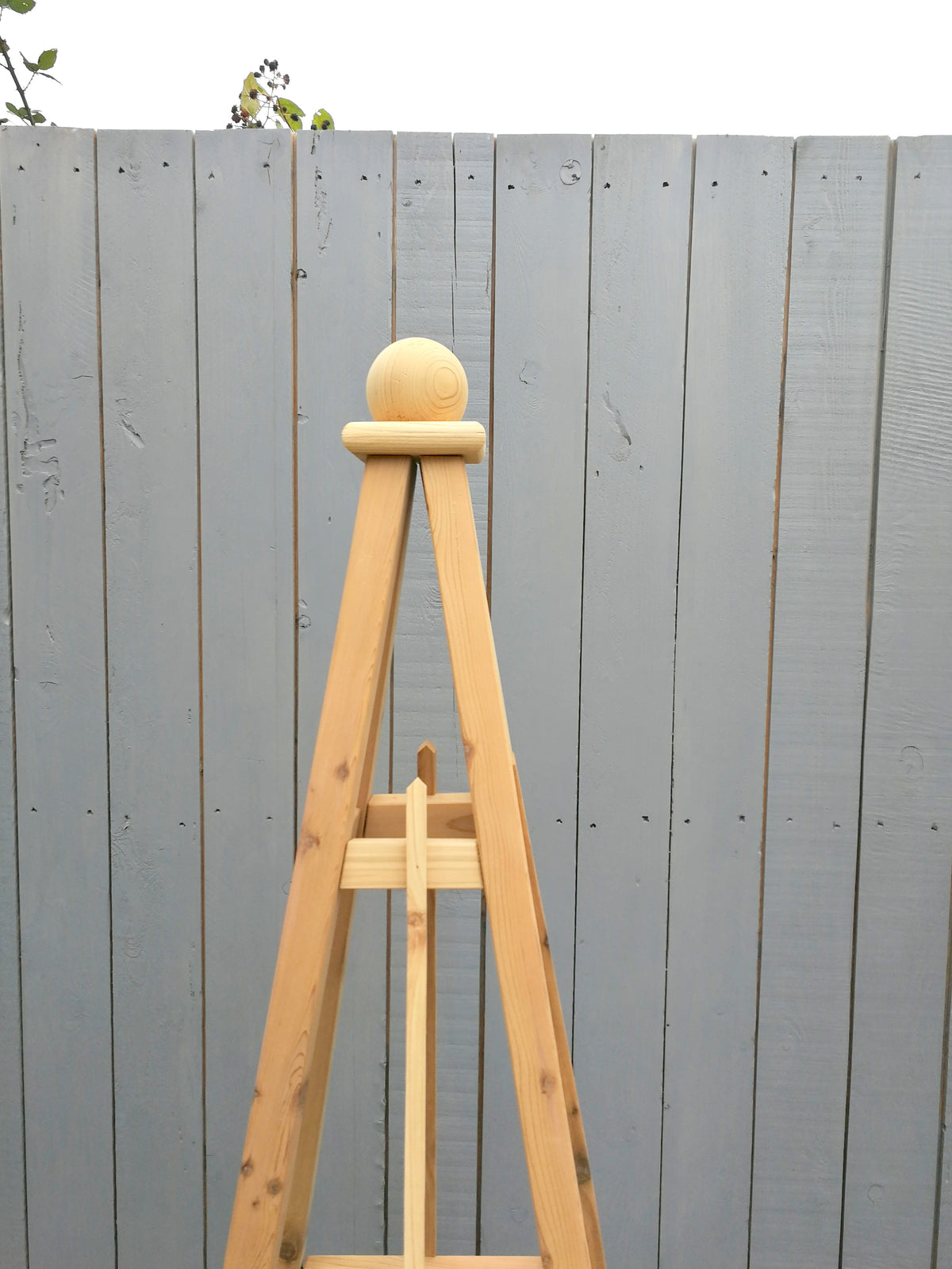 6' Solid Cedar Obelisk | Natural Unstained Western Red Cedar Obelisk | 16" or 24" Base with Sphere or Spire Finial
