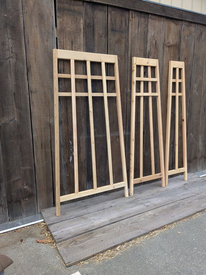 Cedar Trellis Arts & Crafts Influenced | Solid Western Red Cedar | Stainless Steel Assembly Hardware | 2 Heights & 3 Widths