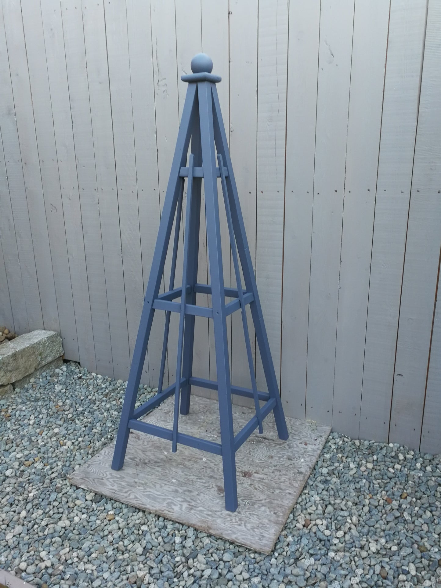 6' Solid Wood Obelisk | Natural Unstained or choice of 5 Solid Stain Colours | 24" Base