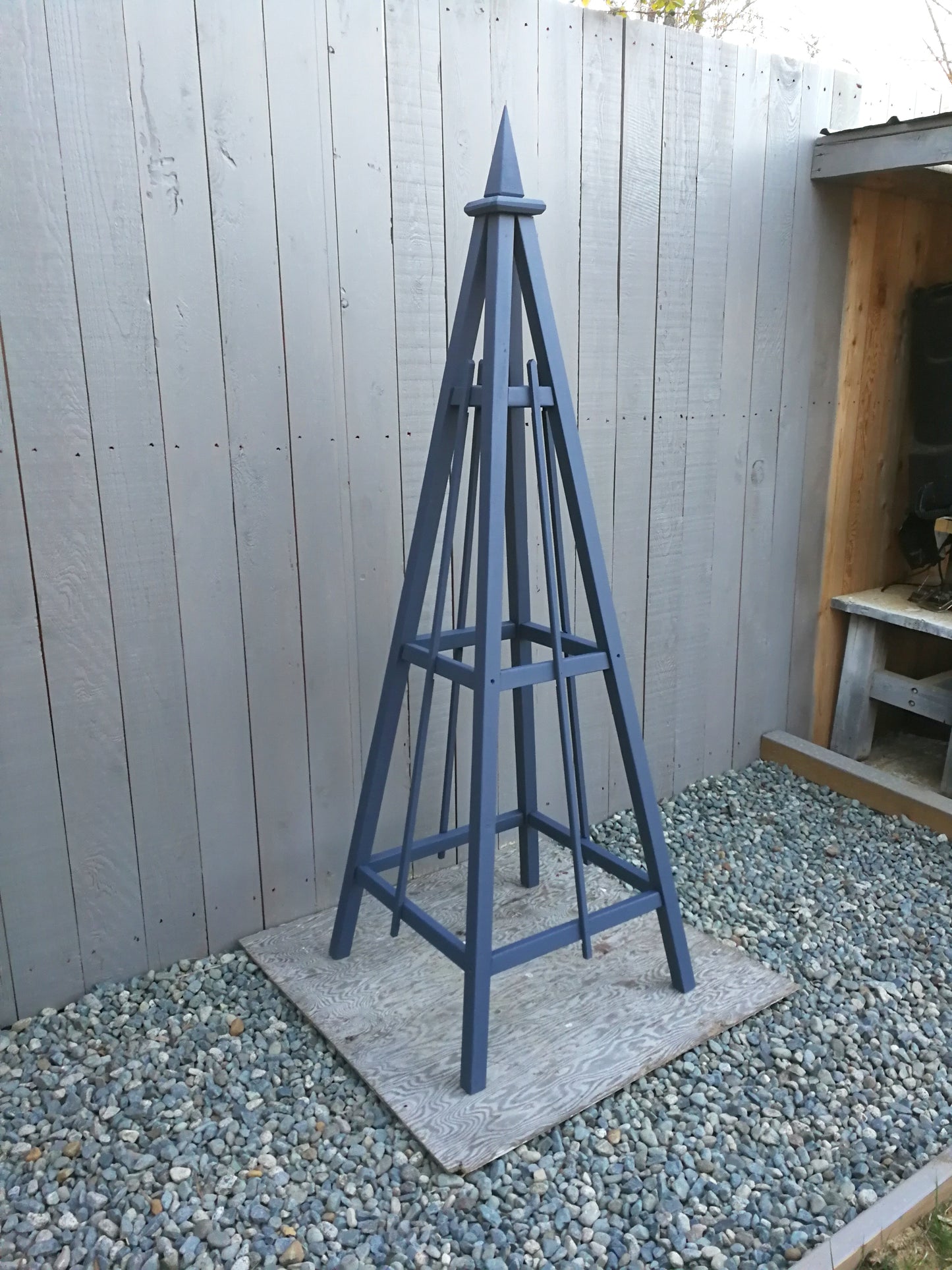 6' Solid Wood Obelisk | Natural Unstained or choice of 5 Solid Stain Colours | 24" Base