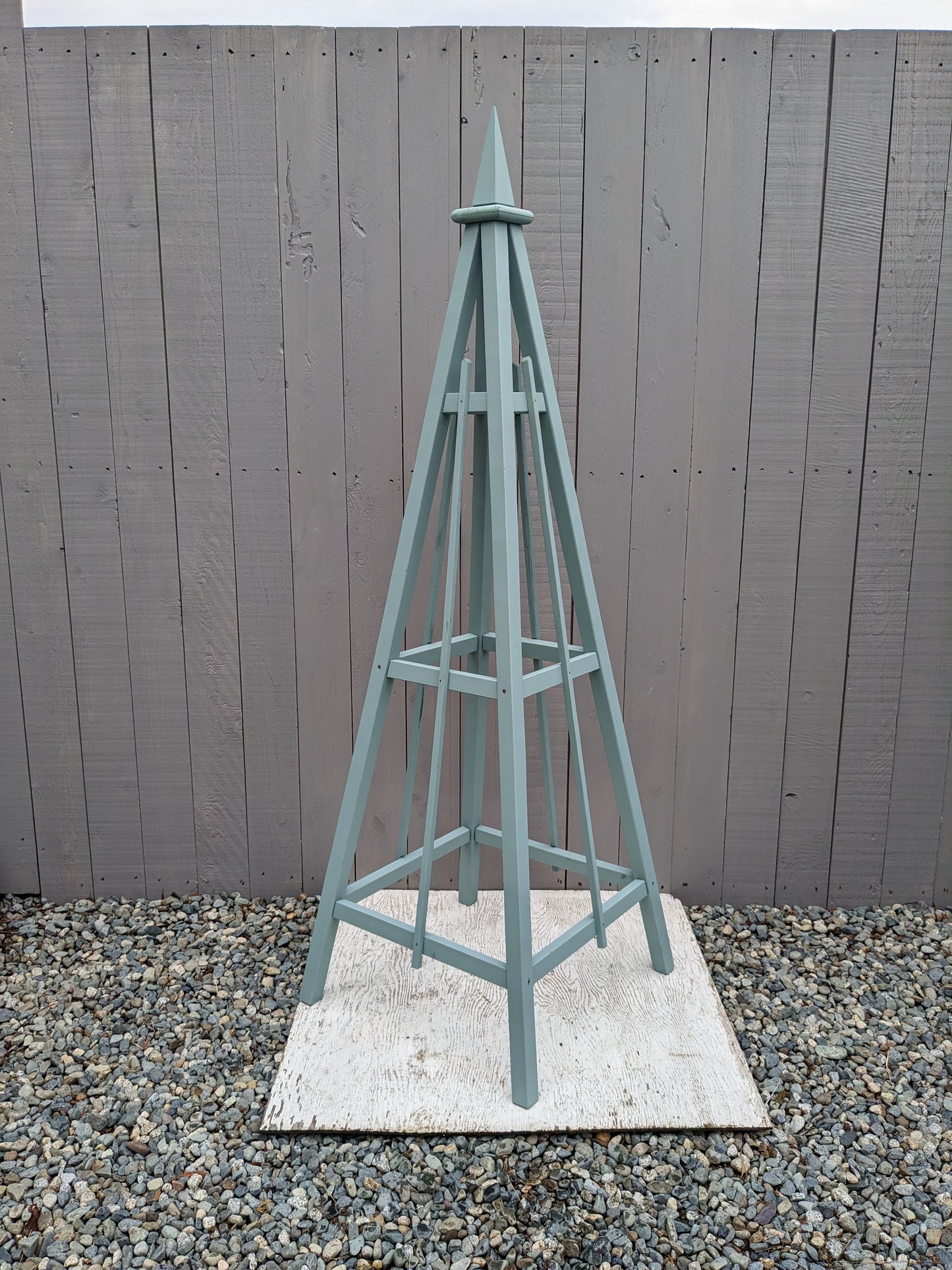 6' Solid Wood Obelisk | Natural Unstained or choice of 5 Solid Stain Colours | 24" Base