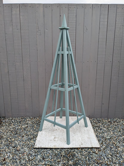 6' Solid Wood Obelisk | Natural Unstained or choice of 5 Solid Stain Colours | 24" Base