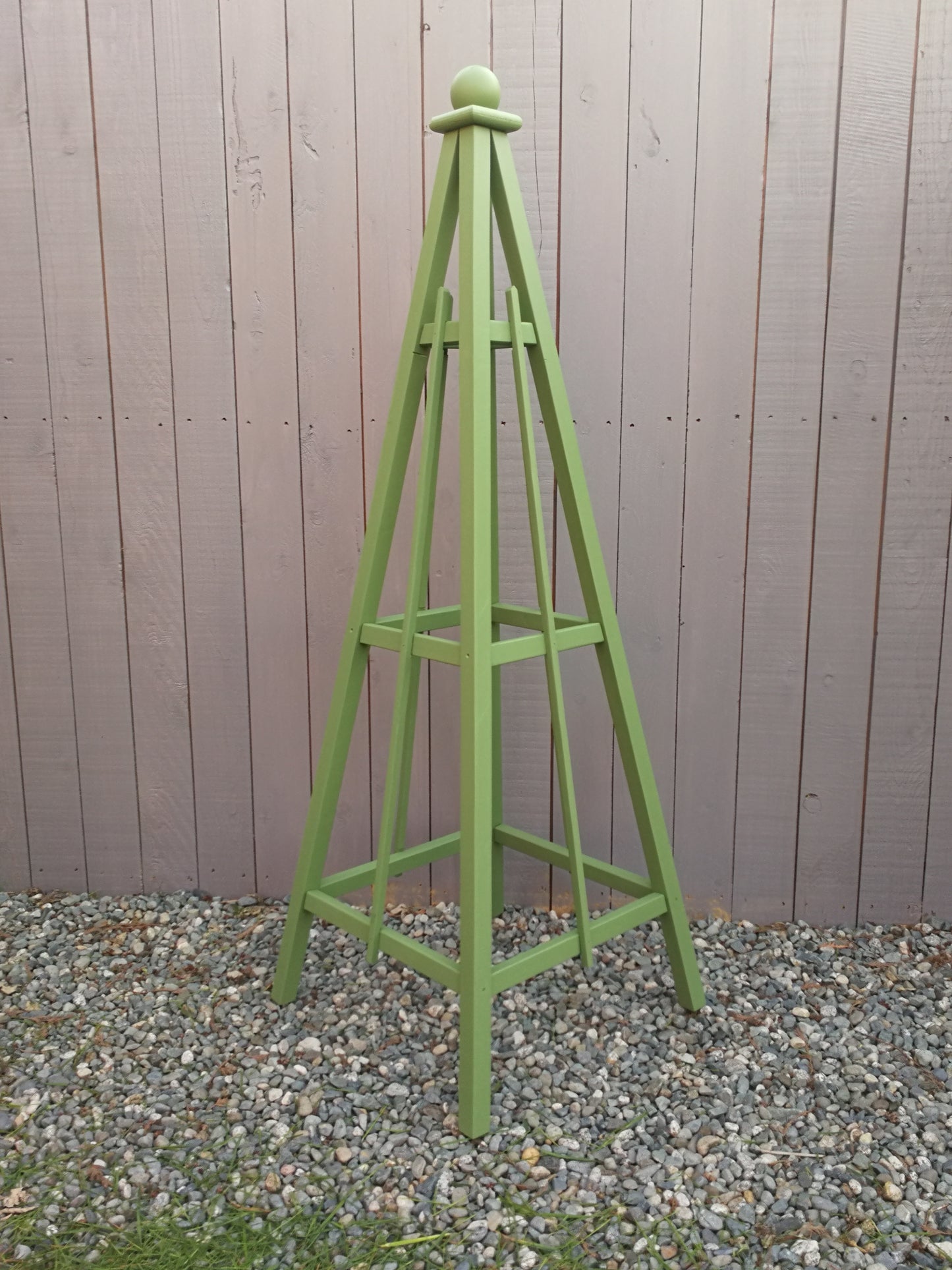 6' Solid Wood Obelisk | Natural Unstained or choice of 5 Solid Stain Colours | 24" Base