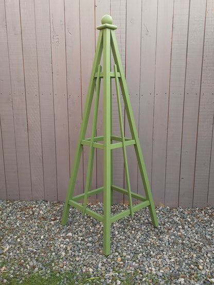 6' Solid Wood Obelisk | Natural Unstained or choice of 5 Solid Stain Colours | 24" Base