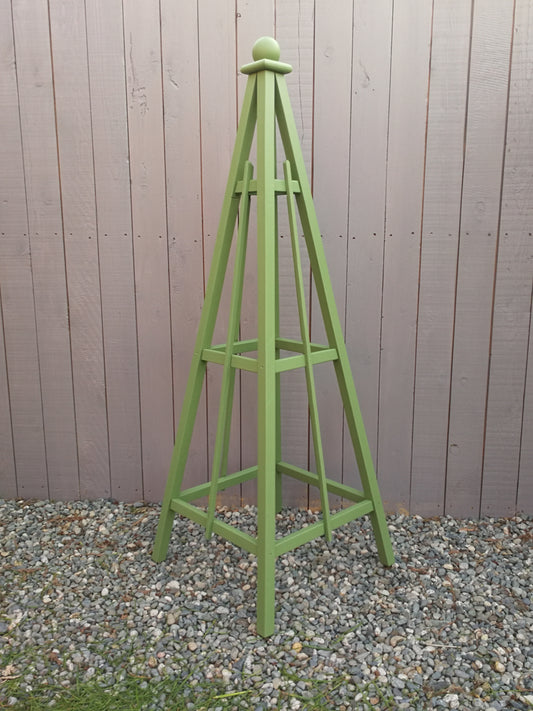 6' Solid Wood Obelisk | Natural Unstained or choice of 5 Solid Stain Colours | 24" Base