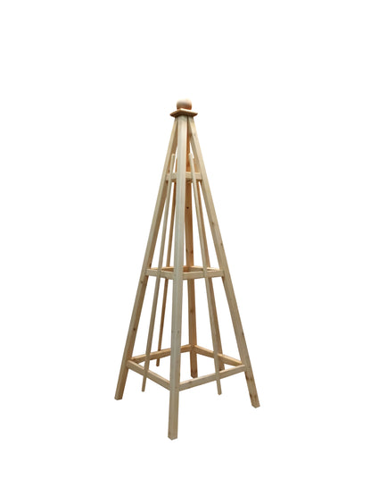 6' Solid Wood Obelisk | Natural Unstained or choice of 5 Solid Stain Colours | 24" Base