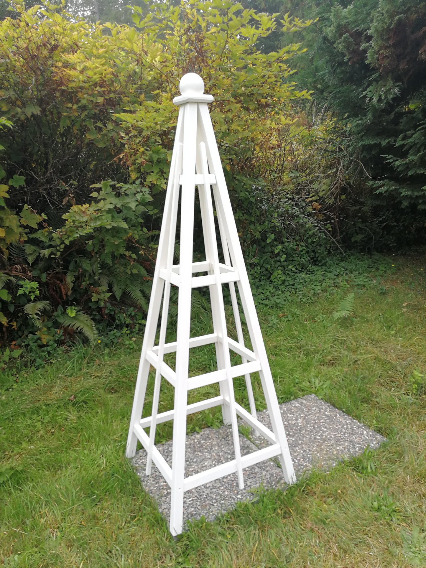 6' Solid Wood Obelisk | Natural Unstained or choice of 5 Solid Stain Colours | 24" Base