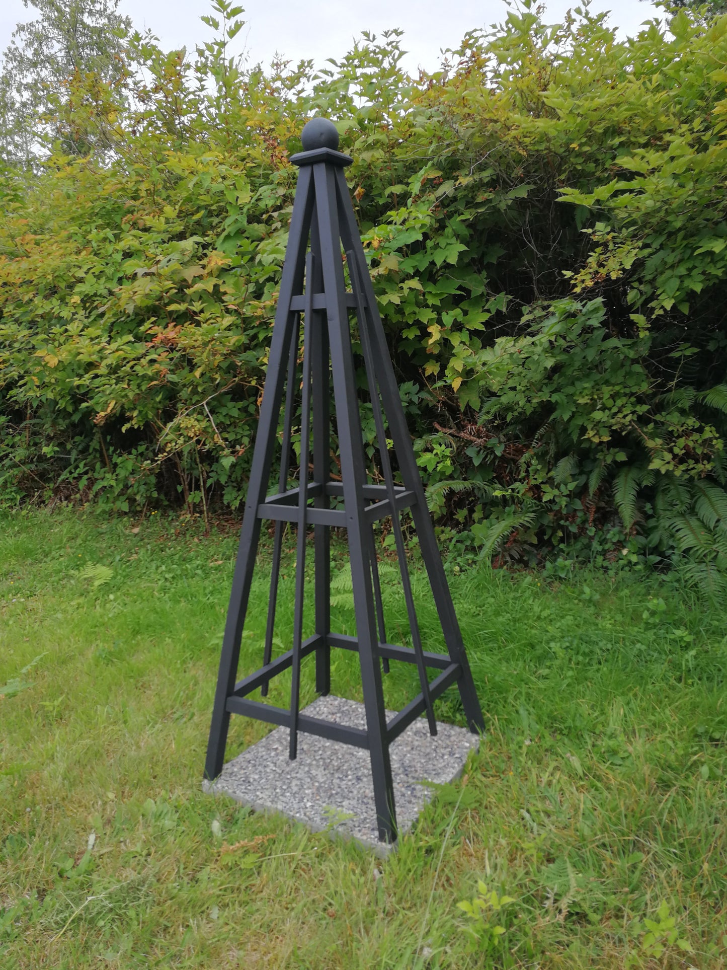 6' Solid Wood Obelisk | Natural Unstained or choice of 5 Solid Stain Colours | 24" Base