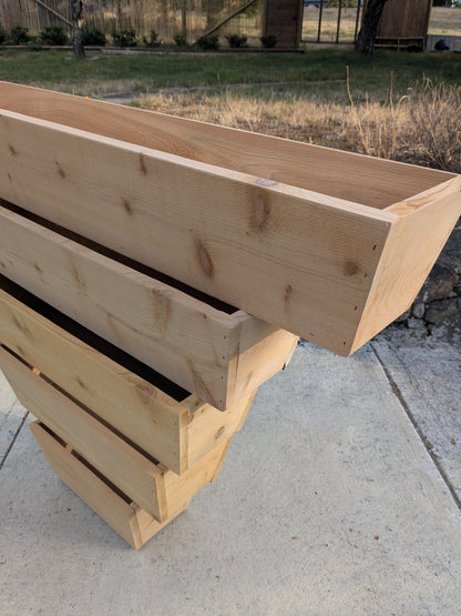 Traditional Tapered and Flaired Rectangular Cedar Window Box | 5 1/2" or 7" Tall