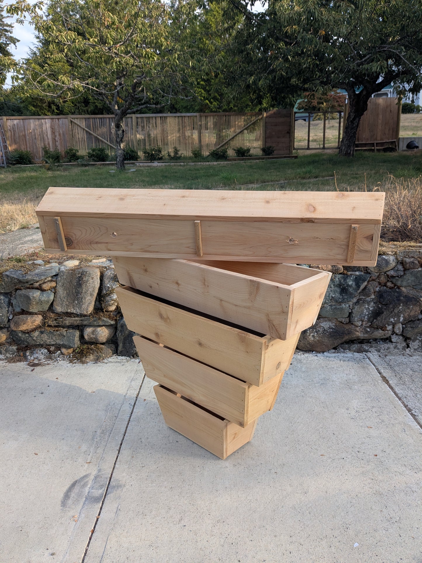 Traditional Tapered and Flaired Rectangular Cedar Window Box | 5 1/2" or 7" Tall