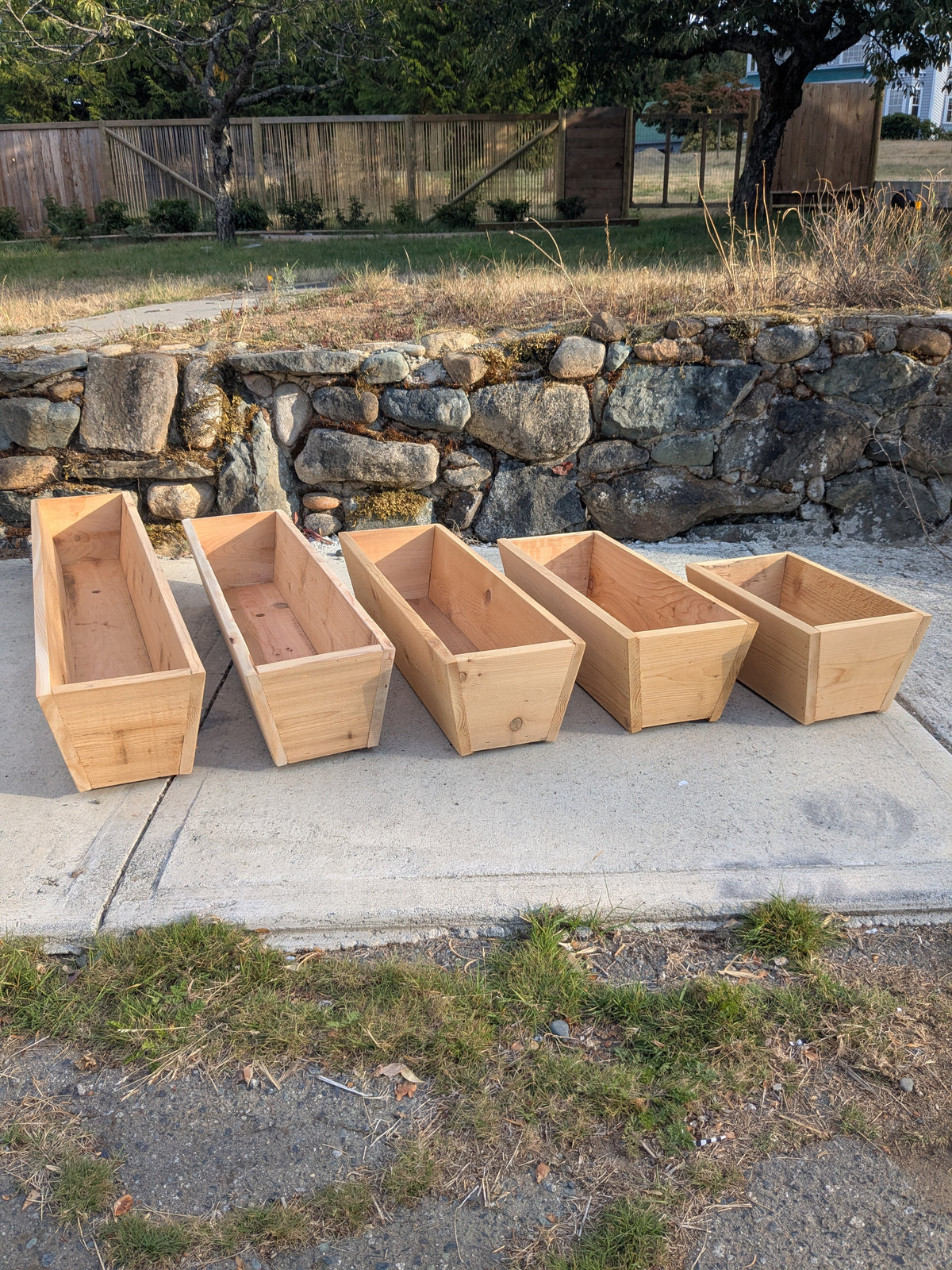 Traditional Tapered and Flaired Rectangular Cedar Window Box | 5 1/2" or 7" Tall