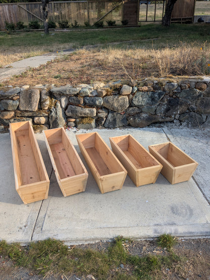 Traditional Tapered and Flaired Rectangular Cedar Window Box | 5 1/2" or 7" Tall