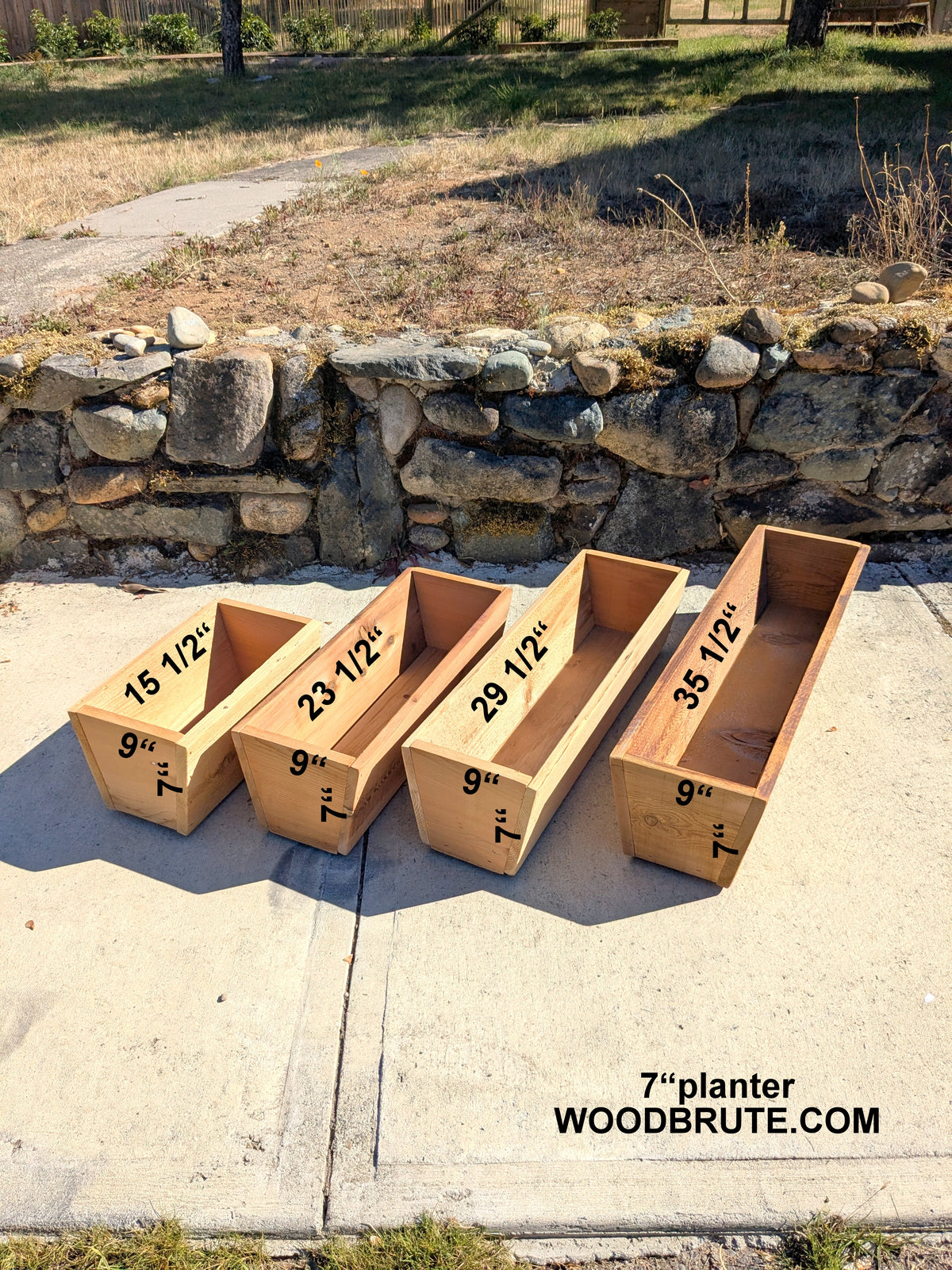 Traditional Tapered Rectangular Cedar Window Box | 5 1/2" or 7" Tall