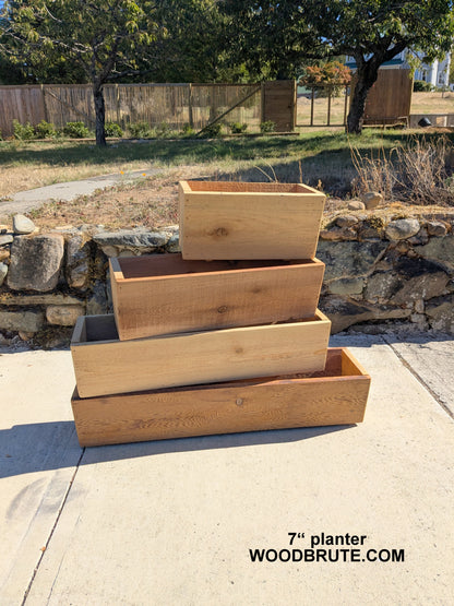 Traditional Tapered Rectangular Cedar Window Box | 5 1/2" or 7" Tall