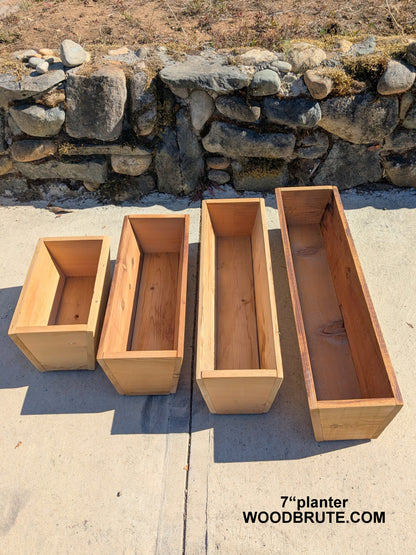 Traditional Tapered Rectangular Cedar Window Box | 5 1/2" or 7" Tall