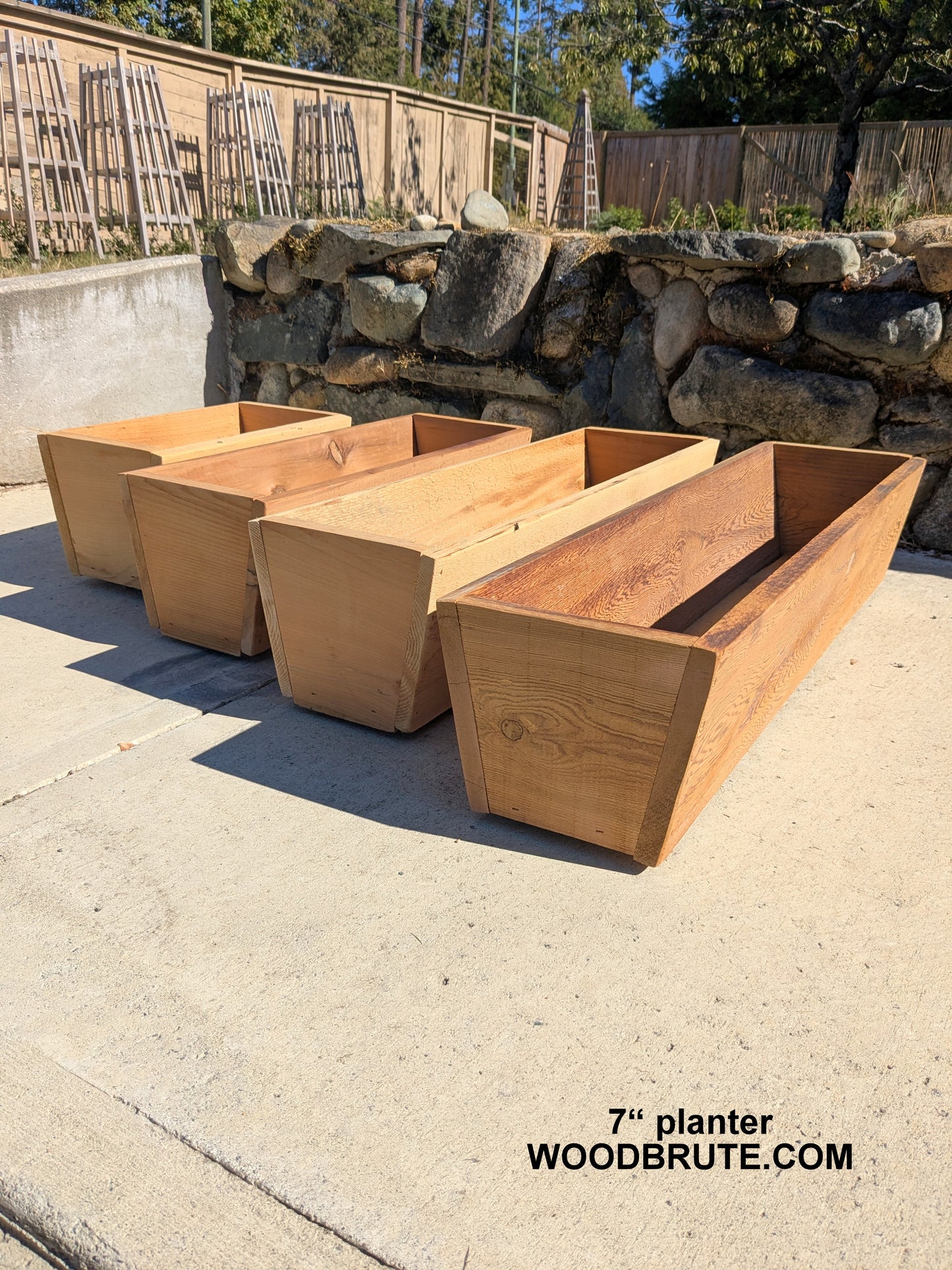 Traditional Tapered Rectangular Cedar Window Box | 5 1/2" or 7" Tall