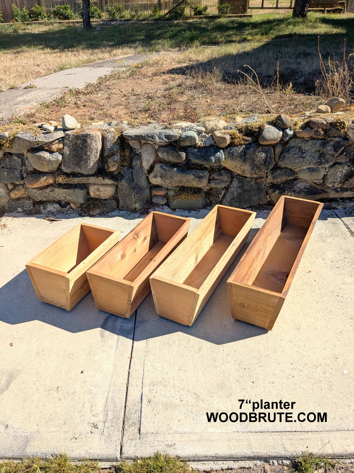 Traditional Tapered Rectangular Cedar Window Box | 5 1/2" or 7" Tall