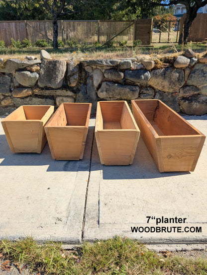 Traditional Tapered Rectangular Cedar Window Box | 5 1/2" or 7" Tall