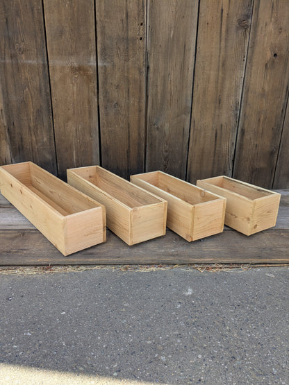 Traditional Straight Walled Rectangular Cedar Planter Box | 5 1/2" or 7 1/2" Tall