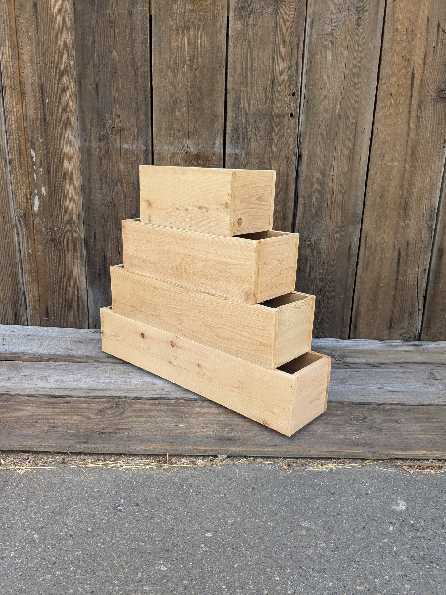 Traditional Straight Walled Rectangular Cedar Planter Box | 5 1/2" or 7 1/2" Tall